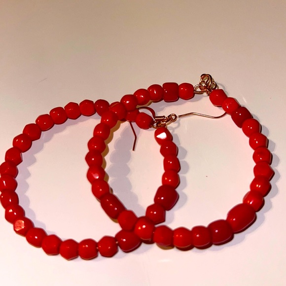 Beaded earrings handmade nickel free hoops li - Picture 3 of 3